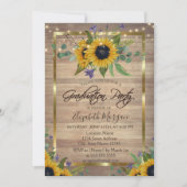 Sonnenblumen, Lichter, Abitur von Holzblumen Einladung (Vorderseite)