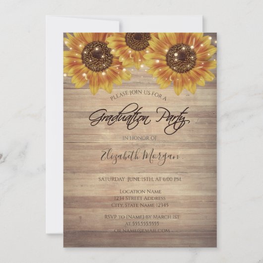 Sonnenblumen, Lichter, Texturstudio Einladung (Vorderseite)