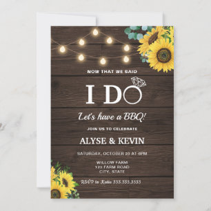 Sonnenblumen, Lichter und Barnwood I DO GRILLEN Einladung