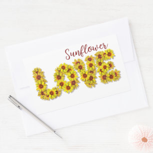 Sonnenblumen-Liebe-Aufkleber Rechteckiger Aufkleber