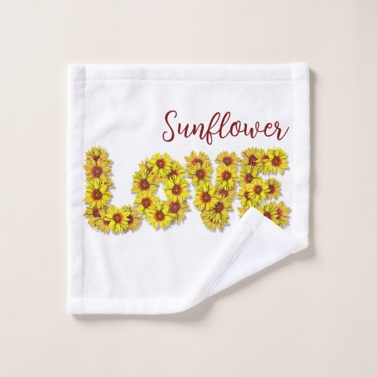 Sonnenblumen-Liebe-Badhandtücher Badhandtuch Set (Waschlappen)