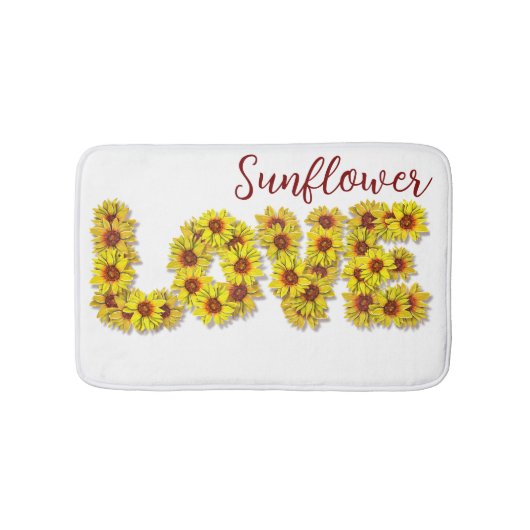Sonnenblumen-Liebe-Badmatte Badematte (Vorderseite)