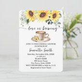 Sonnenblumen Liebe Brauen Dusche Kaffee Bar Party Einladung (Stehend Vorderseite)
