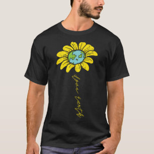 Sonnenblumen Liebe Erde Tag Retro Natur Umgebung T-Shirt