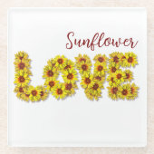 Sonnenblumen-Liebe-Glasuntersetzer Glasuntersetzer (Vorderseite)
