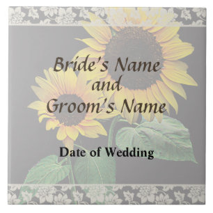 Sonnenblumen-Liebe-Hochzeitsprodukte Fliese