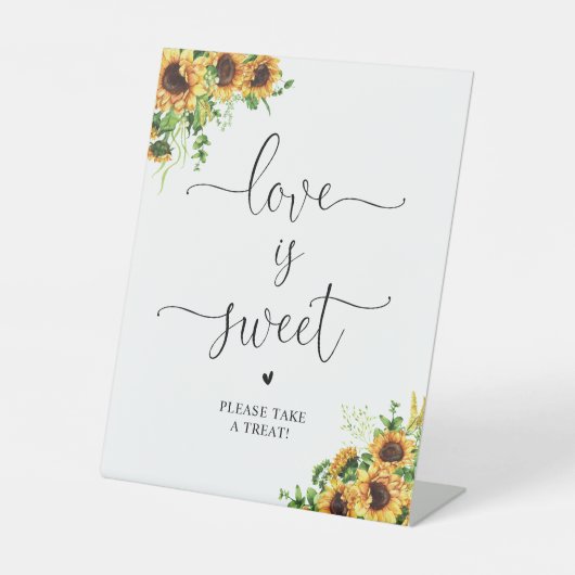Sonnenblumen Liebe ist süß Schild (Vorderseite)