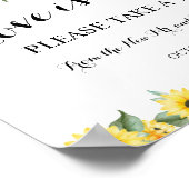 Sonnenblumen Liebe ist süßes Brautparty Hochzeit Poster (Ecke)