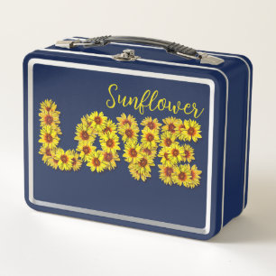Sonnenblumen-Liebe-Lunchbox Metall Brotdose