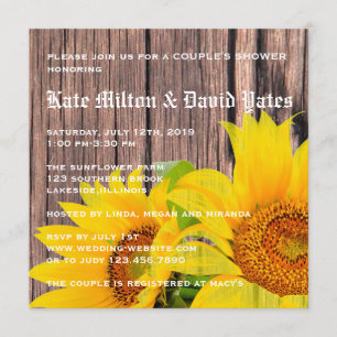 Sonnenblumen Liebe Rustikales Landhaus Dusche Einladung