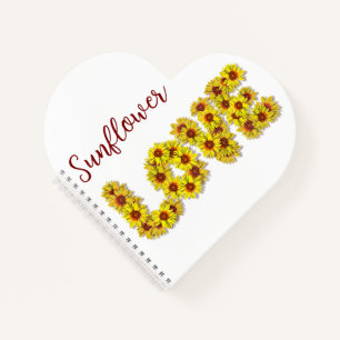Sonnenblumen-Liebe-Spiralblock Notizblock