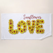 Sonnenblumen-Liebe-Strandtuch