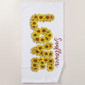 Sonnenblumen-Liebe-Strandtuch Strandtuch (Vorderseite)