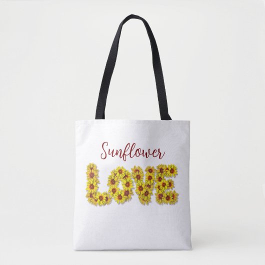 Sonnenblumen-Liebe-Tasche Tasche (Vorderseite)