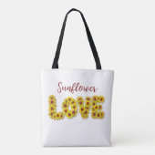 Sonnenblumen-Liebe-Tasche Tasche (Rückseite)