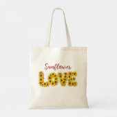 Sonnenblumen-Liebe-Tasche Tragetasche (Rückseite)