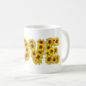 Sonnenblumen-Liebe-Tasse Kaffeetasse (VorderseiteRechts)