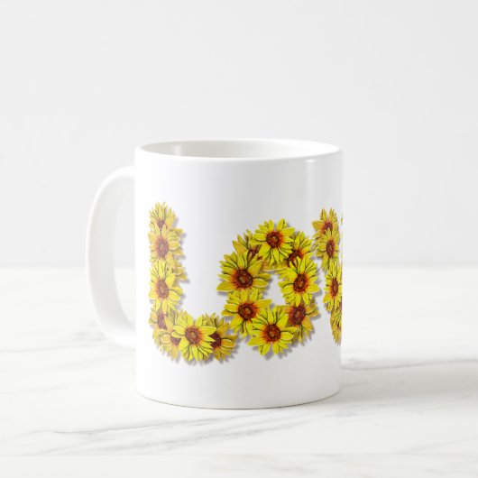 Sonnenblumen-Liebe-Tasse Kaffeetasse (Vorderseite Links)