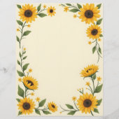 Sonnenblumen-Liebes-Schreibwarenpapier Briefbogen (Vorderseite)