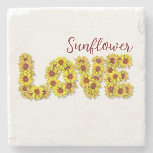 Sonnenblumen-Liebes-Steinuntersetzer Steinuntersetzer (Vorderseite)