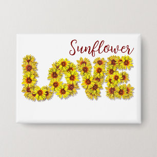 Sonnenblumen-Liebesknopf Button