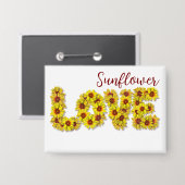 Sonnenblumen-Liebesknopf Button (Vorderseite/Rückseite)