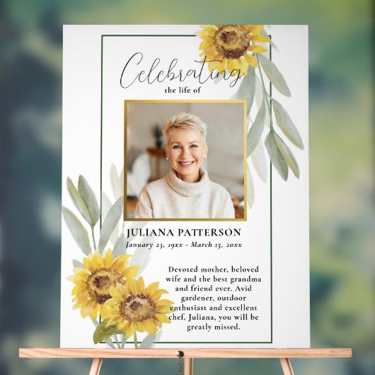 Sonnenblumen Life Celebration Foto Begrüßungsfeier Acrylschild (Neutral)