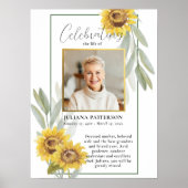 Sonnenblumen Life Celebration Foto Begrüßungsfeier Poster (Vorne)