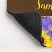 Sonnenblumen Lila Blumenmuster Personalisiert Mousepad (Ecke)