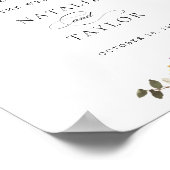 Sonnenblumen Lila Grüne Hochzeit Begrüßungszeichen Poster (Ecke)