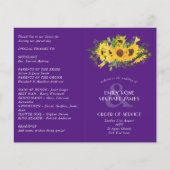 Sonnenblumen Lila Hochzeitsprogramm oder sonstige  (Vorderseite)