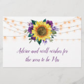 Sonnenblumen Lila Lights Brautparty Beratung (Rückseite)