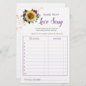 Sonnenblumen Lila Lights Brautparty Song Game (Vorne/Hinten)