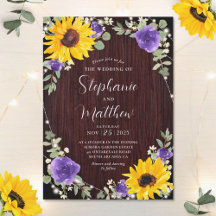 Sonnenblumen Lila Rose Lights Wood Wedding