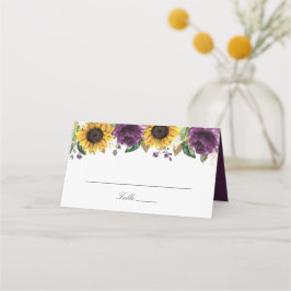 Sonnenblumen Lila Violett-Blume Hochzeit Platzkart Platzkarte