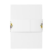 Sonnenblumen Lila Violettblüten Rustikale Hochzeit Einladungsbanderole (Rückseitenbeispiel)