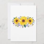Sonnenblumen Lila Wildblumen Botanische Hochzeit Einladung (Rückseite)