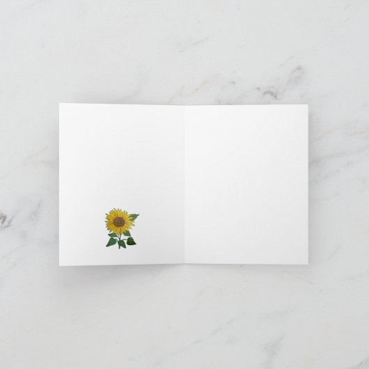 Sonnenblumen & Lilacs in Blauer und Weiße Vase Karte (Innenseite)
