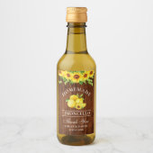 Sonnenblumen Limoncello Holz Mini Flaschen Labels Weinetikett (Vorderseite)