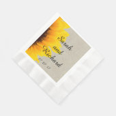 Sonnenblumen Linen Rustikales Hochzeitspapier Napk Serviette (Ecke)