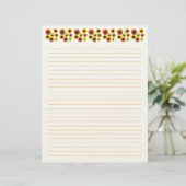 Sonnenblumen Liniiertes Schreibpapier (Stehend Vorderseite)