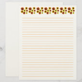 Sonnenblumen Liniiertes Schreibpapier (Vorne/Hinten)