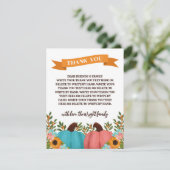 Sonnenblumen Little Pumpkin Gender Offenbarung Dan Dankeskarte (Stehend Vorderseite)