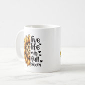 Sonnenblumen Live Life Personalisiert Kaffeetasse (Vorderseite Links)