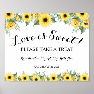 Sonnenblumen Love is Sweet Brautparty Hochzeit Poster