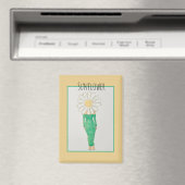 Sonnenblumen Mädchen Grüne Kleid Magnet (In Situ (Geschirrspüler))