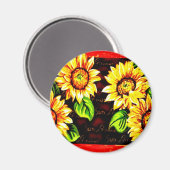 Sonnenblumen Magnet (Vorderseite/Rückseite)