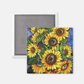 Sonnenblumen Magnet (Vorderseite/Rückseite)