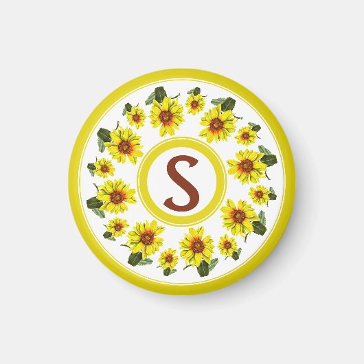 Sonnenblumen-Magnet Magnet (Vorne)