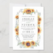 Sonnenblumen Magnetic Watercolor Hochzeitseinladun Magneteinladung (Vorderseite)